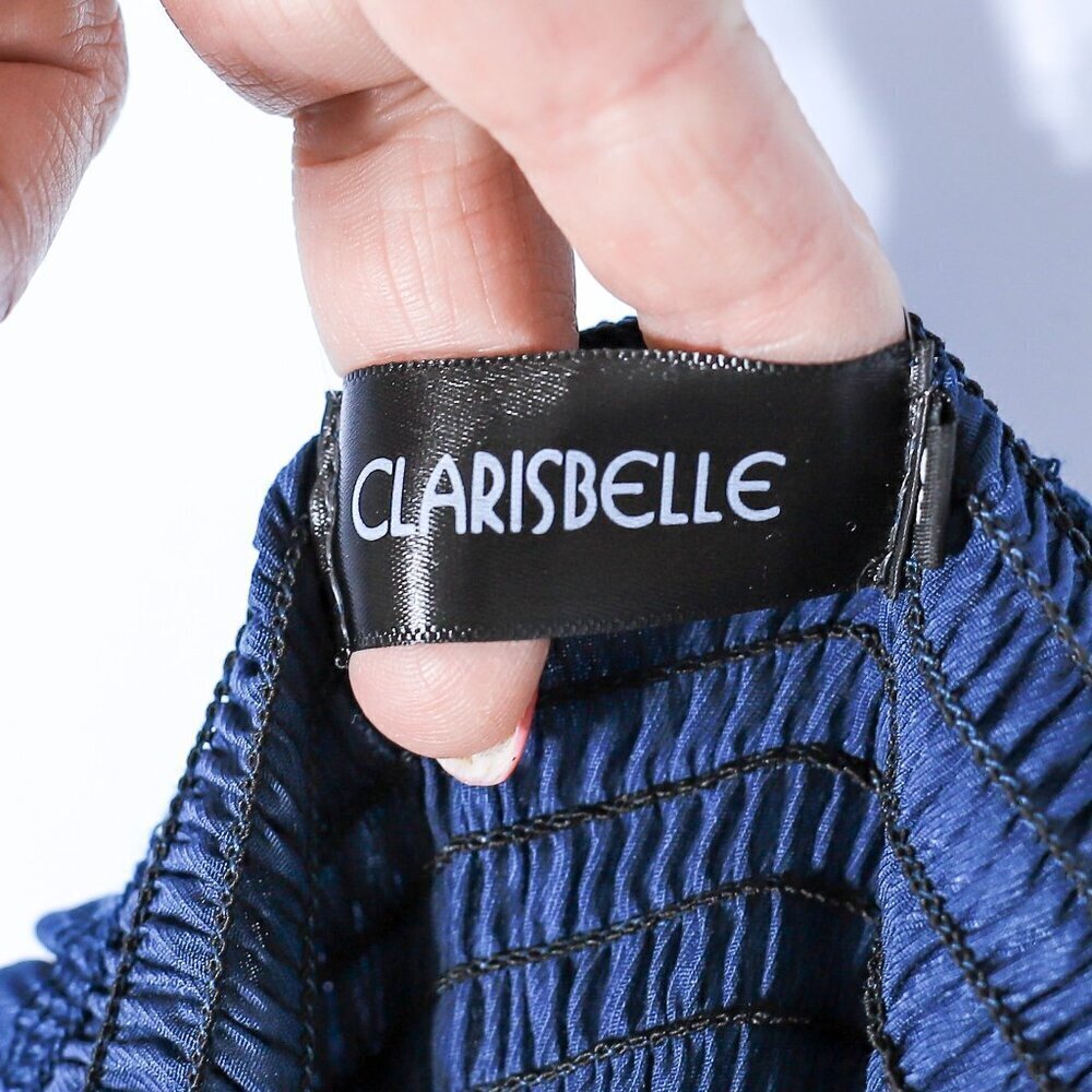 Clarisbelle Size XL gathered front elastic bust babydoll top blue - Picture 9 of 12